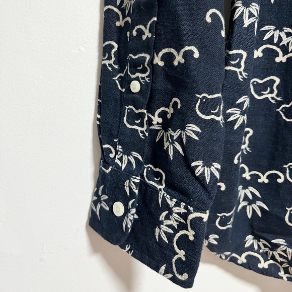 Club Monaco Navy Bird Print Slim Fit Shirt Size S - Picture 4 of 9